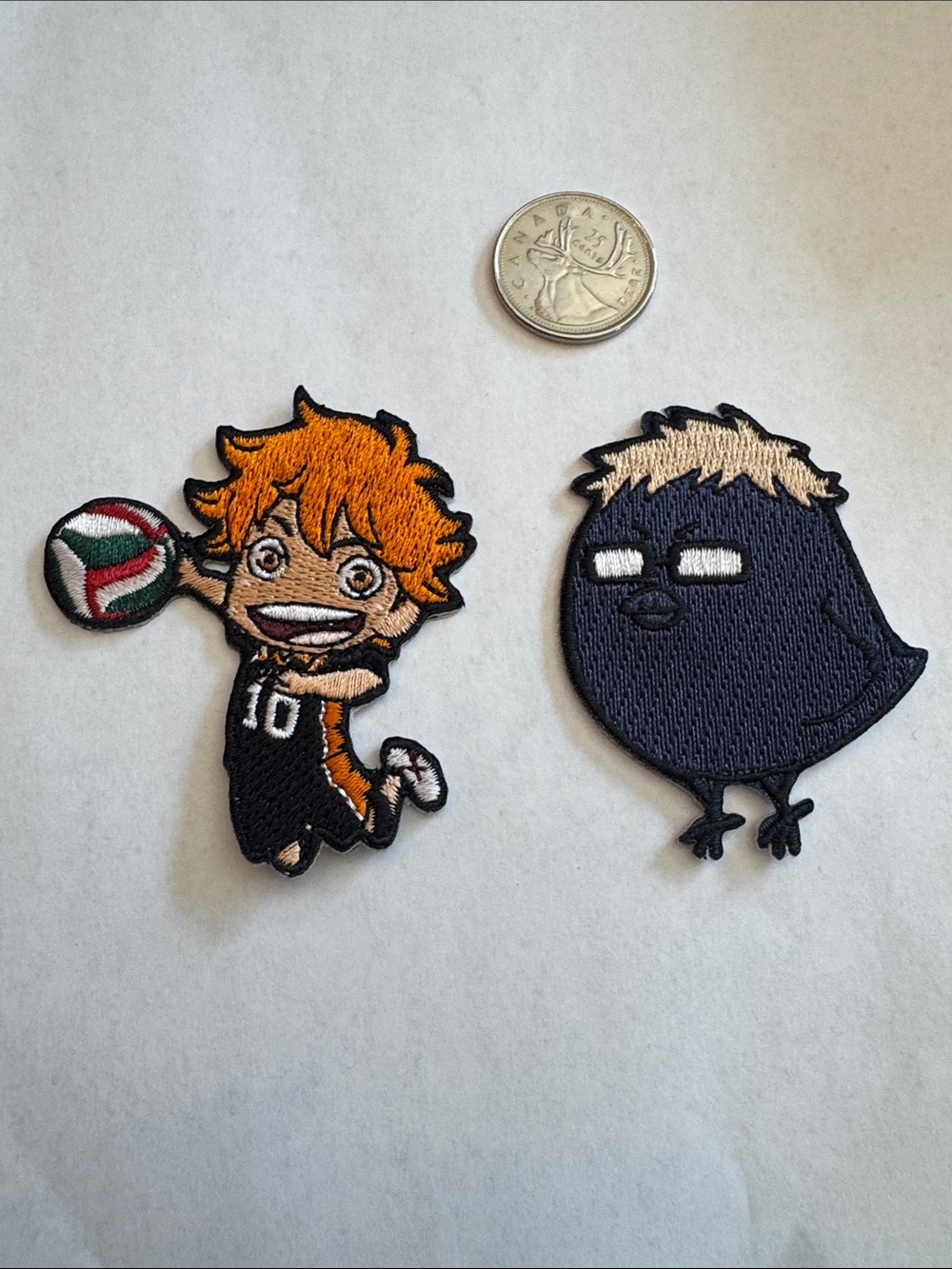 haikyu Anime Volleyball Player & Bird Iron-On Patch Set - Orange, Black, Navy